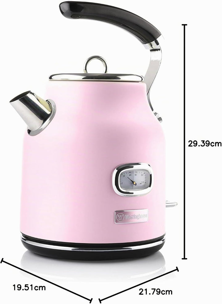 Westinghouse Retro Wasserkocher Kocher Für Wasser Mit Temperatur &amp; Wasserstandsanzeige, Mit Kalkfilt