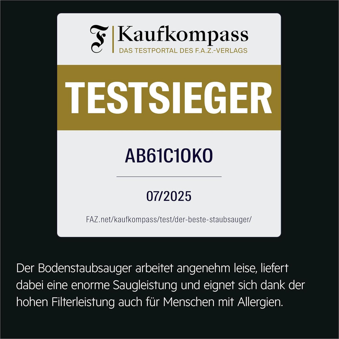 AEG CLEAN 6000 AB61C1OKO ÖKO Staubsauger / hohe Saugleistung / Zusatzdüsen / XL-Räder / Edelstahl-Te
