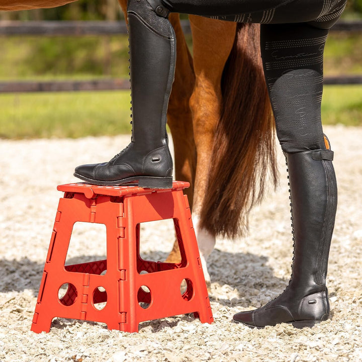QHP Step up Hocker Aufstieghilfe Kunststoff klappbar Höhe 39 cm (Leuchtend rot)