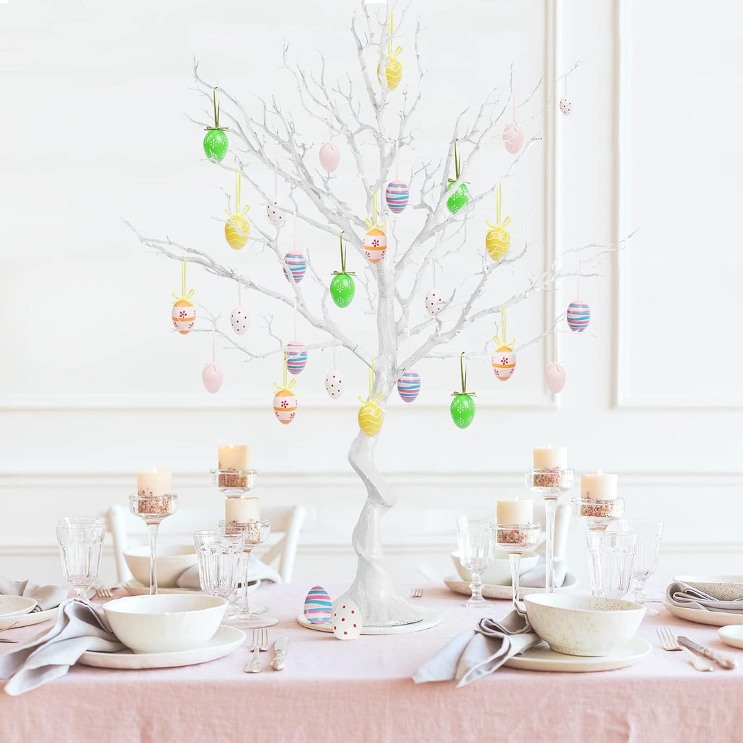 Sziqiqi 105cm Weiss Oster Äste und Zweige Deko Baum Osterbaum Gross Künstliche Bäume Wunschbaum Hoch
