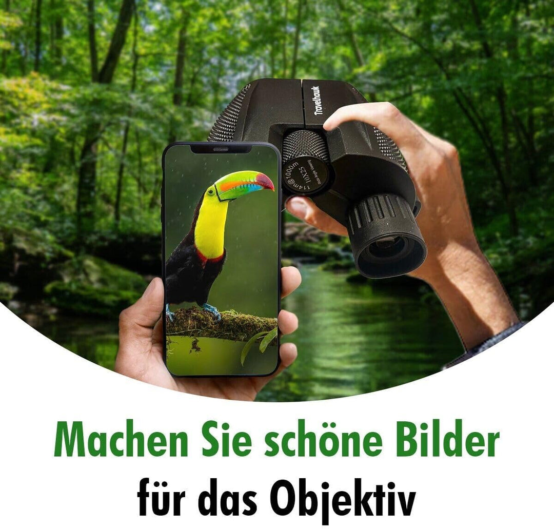 Fernglas 10x25 HD - Kompakte Fernglas für Brillenträger, Erwachsene und Kinder, Feldstecher BAK4 Pri