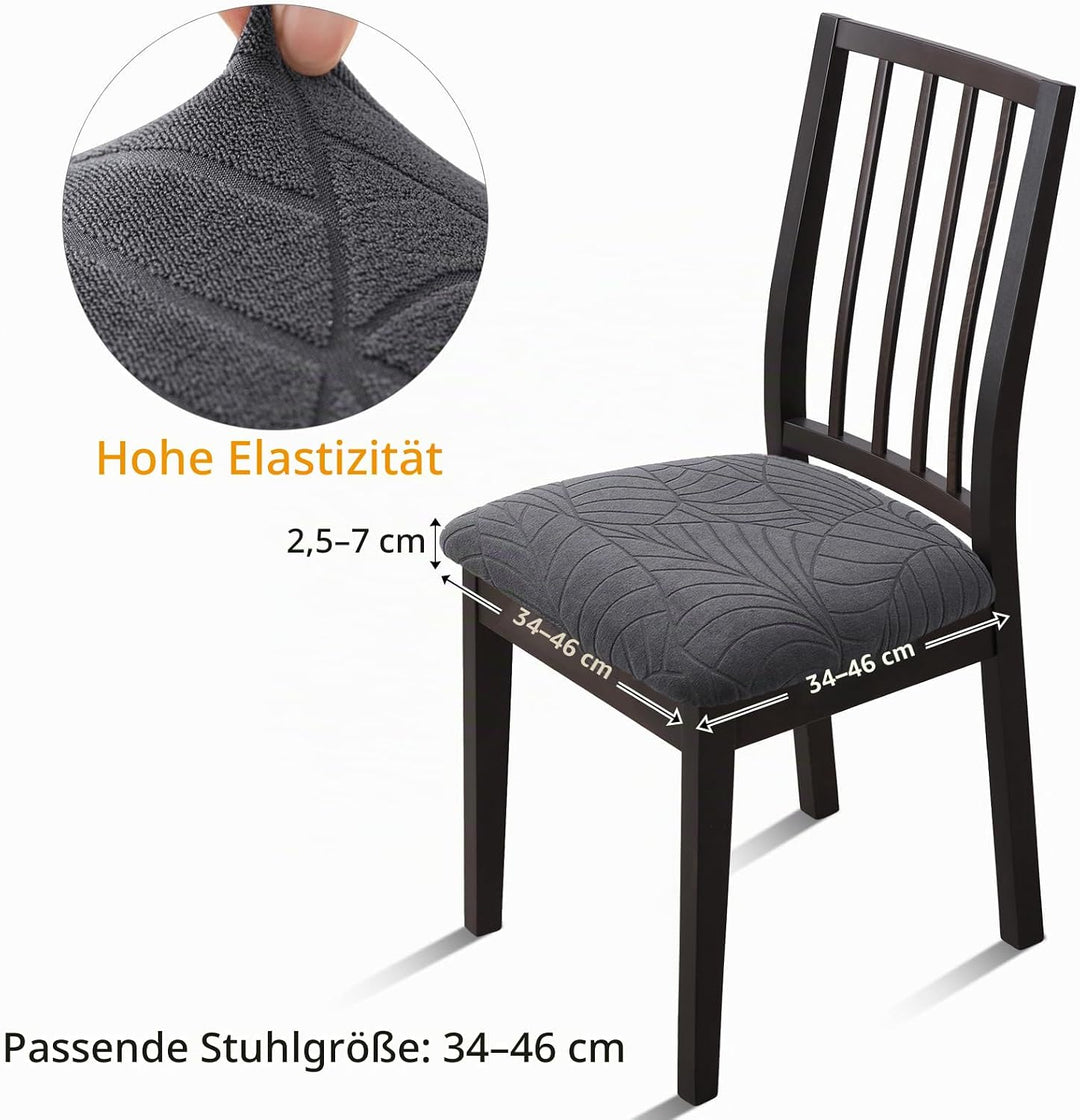 Fuloon Stuhlbezug Sitzfläche 4er Set, Stretch Stuhl Sitzbezüge für Esszimmer, Abnehmbare Waschbar Be