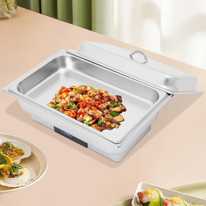 Elektrisch Chafing Dish 9L Speisenwärmer Buffetwärmer Edelstahl Warmhaltebehälter 600W Buffet Warmer