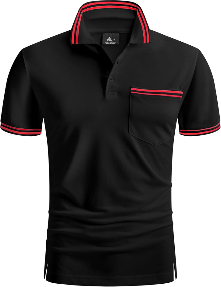 JACKETOWN Polo Shirts Herren Kurzarm Golf Poloshirt Schnelltrocknend Casual Sport Shirt Outdoor Atmu