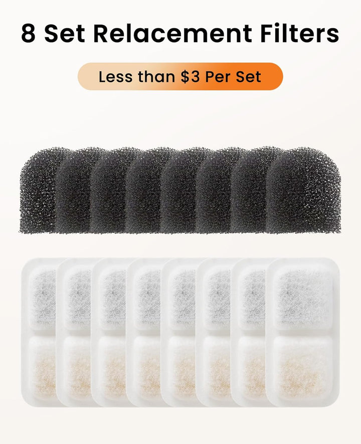 oneisall 8-Pack Ersatzfilter für Katzenbrunnen 8 Stück Filter, 8 Stück Filter