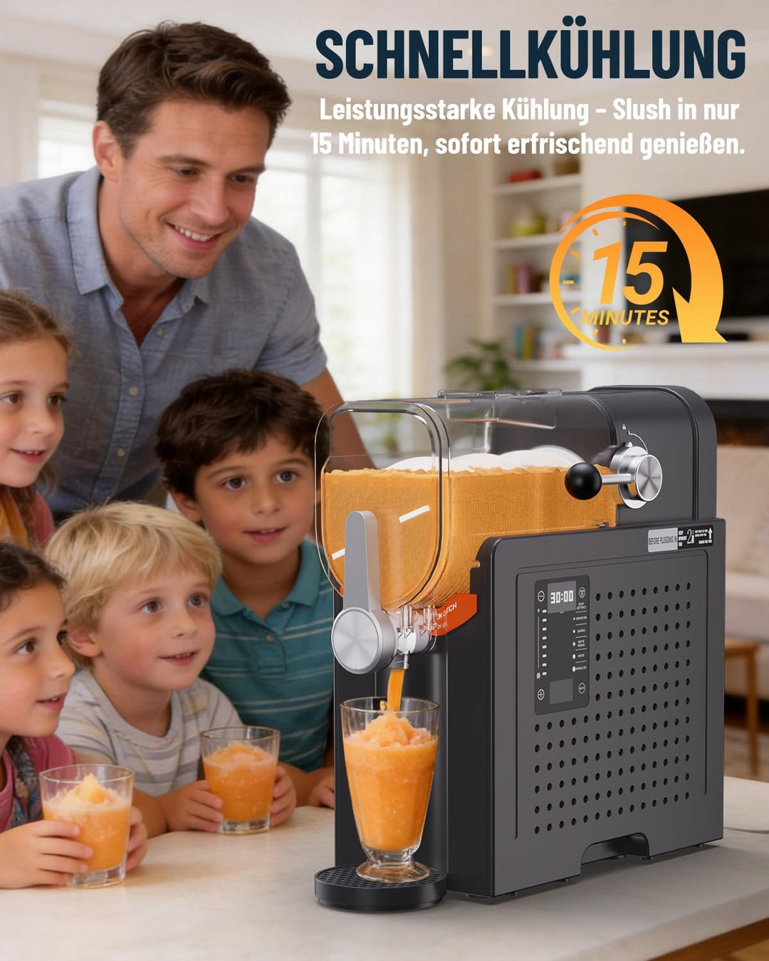Huracan Slush Maschine 2L, Slushie Maker Kein Eis Nötig, 5 Programme, Schnellgefrierung Kompressor,