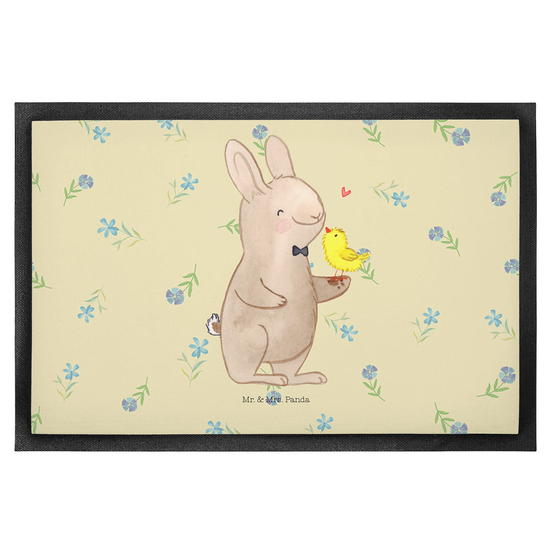 Mr. &amp; Mrs. Panda 50 x 75 cm Fussmatte Hase mit Küken - Ostergeschenke, Osterdeko, Geschenk, Schmutzf
