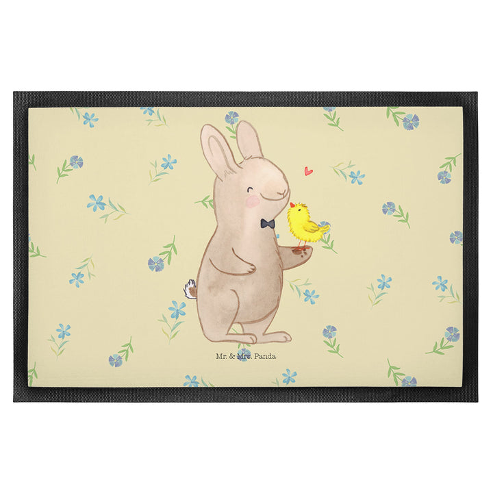 Mr. &amp; Mrs. Panda 50 x 75 cm Fussmatte Hase mit Küken - Ostergeschenke, Osterdeko, Geschenk, Schmutzf