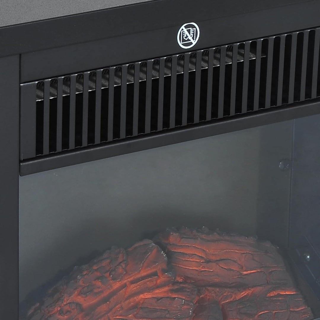 HOMCOM Elektrokamin mit Heizung, elektrischer Kamin mit LED Flammeneffekt, 600/1200 W Dekokamin, ele