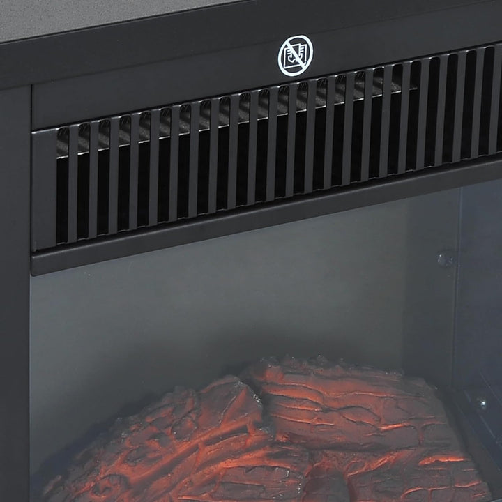 HOMCOM Elektrokamin mit Heizung, elektrischer Kamin mit LED Flammeneffekt, 600/1200 W Dekokamin, ele