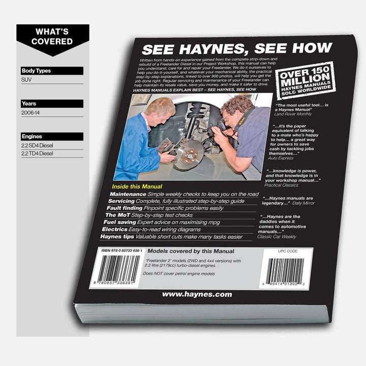 Land Rover Freelander (Nov 06 to 14) (56 to 64 reg) Diesel: step-by-step maintenance and repair, Tas