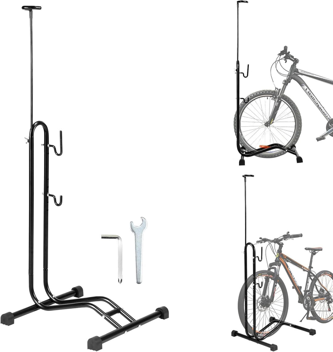 Fiqops 3 in 1 Fahrradständer Boden 20 bis 29 Zoll, Fahrräder Wartungsständer waagerecht und senkrech