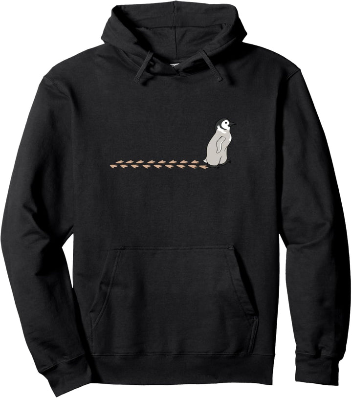 Niedlicher Baby-Pinguin watschelnd Schnee Wildlife Pullover Hoodie