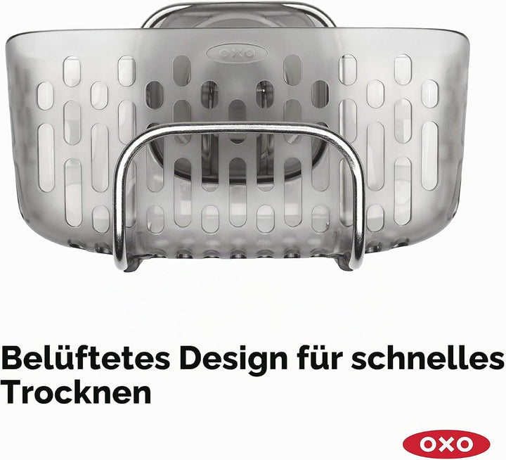 OXO Good Grips Utensilienhalter für das Spülbecken – Küchenorganizer mit StrongHold-Saugnapfhalterun