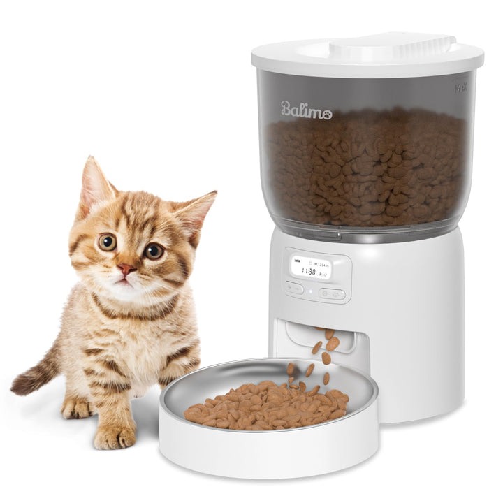 Balimo Dick 3L futterautomat Katze, Automatisches Katzen- Und Hundefutter Mit Getreideschale Aus Ede