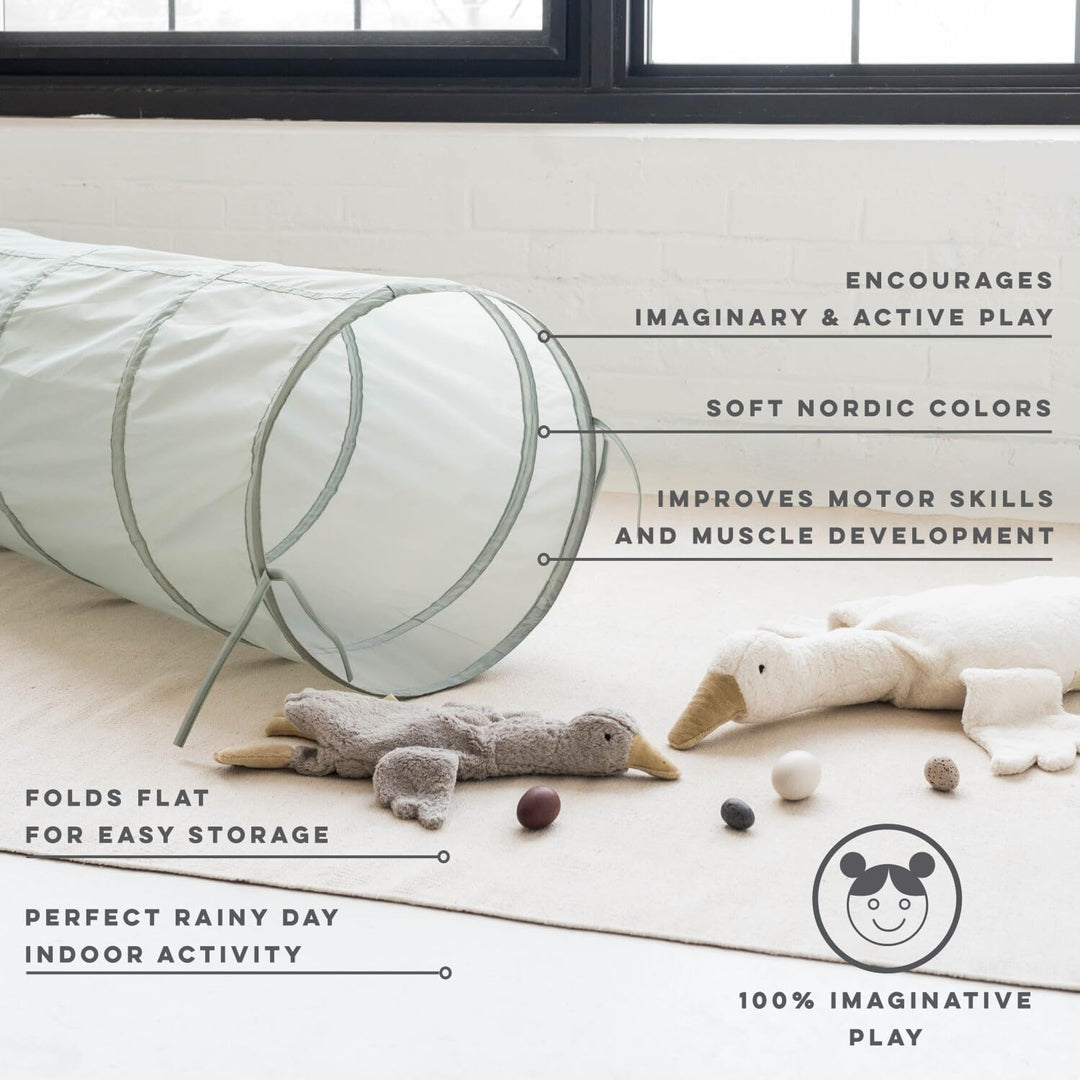 3 Sprouts - Krabbeltunnel für Kinder ab 1 Jahr – Spieltunnel Indoor & Outdoor - Grün, grün