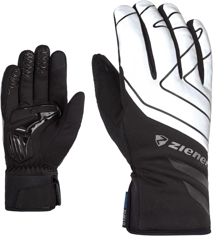 Ziener Daly Fahrradhandschuhe, Winter |wasserdicht, Soft-Shell, gepolstert 6.5 black.metallic silver