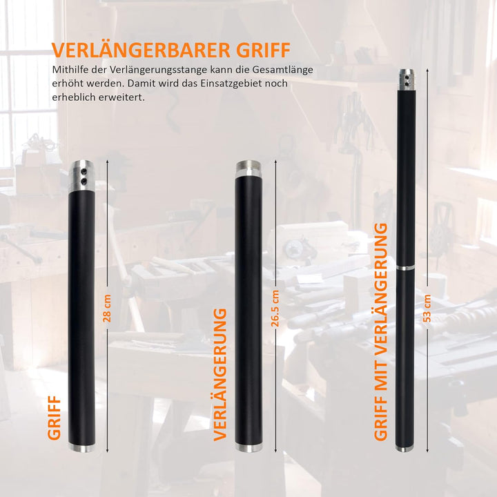 HOLZWURM Drechseleisen Set mit Hartmetall-Schneidplatten, verstellbare Drechselmesser in Holzkoffer,