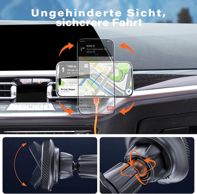 APPS2Car 15W Magnetisches Handyhalterung Auto mit Ladefunktion, Kompatibel mit MagSafe Handyhalterun