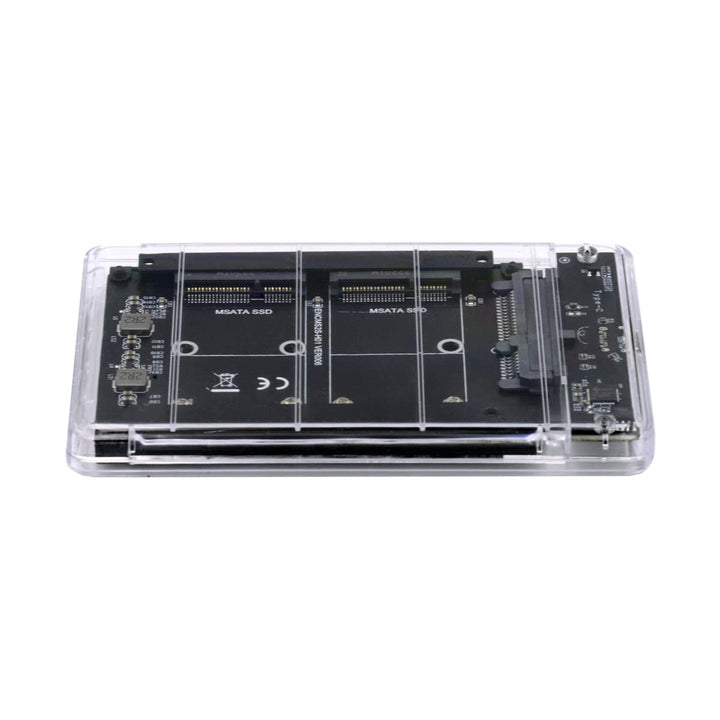 NFHK Dual MSATA Mini-SATA SSD Karte JOBD Raid0 Span-Bridge auf USB 3.0 Type-C USB-C 2,5 Zoll SATA Co