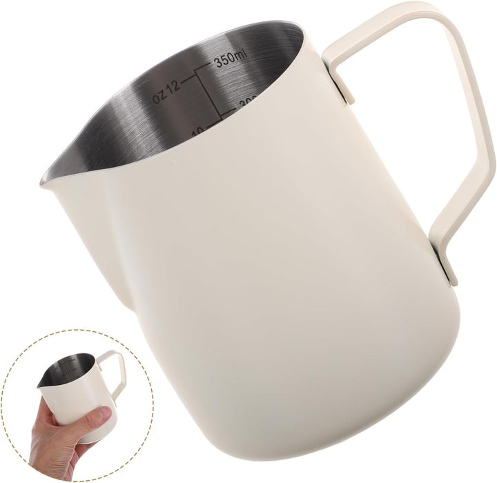 Supvox Milchaufschäumbecher aus Edelstahl mit Künstlerischem Design Vielseitig und Wiederverwendbar