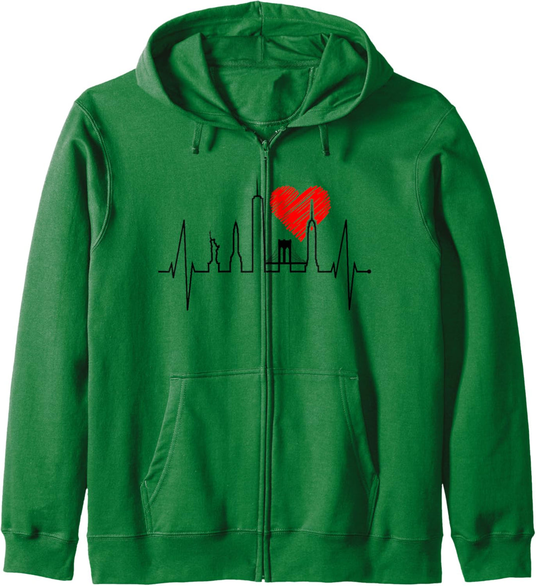 New York Skyline Herzschlag Freiheitsstatue NYC USA New York Kapuzenjacke