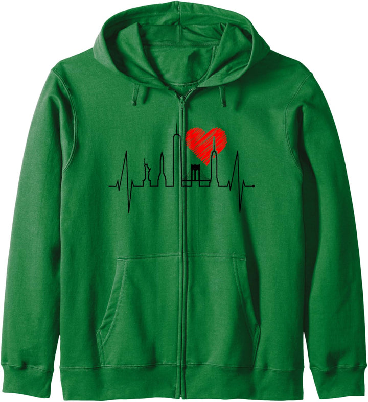 New York Skyline Herzschlag Freiheitsstatue NYC USA New York Kapuzenjacke