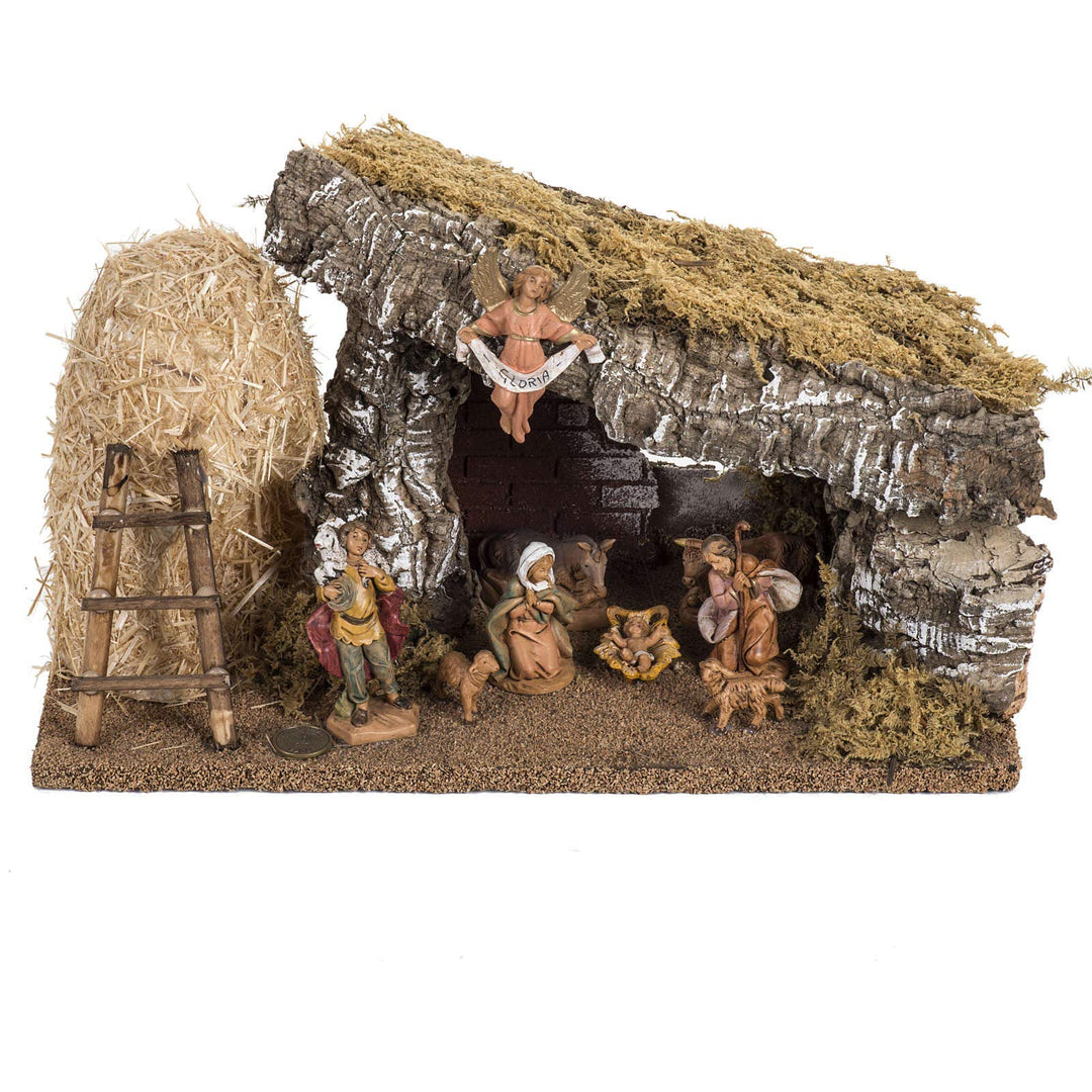 Holyart Hütte mit Strohhaufen Fontanini Krippe 6.5 cm, Leer, Leer