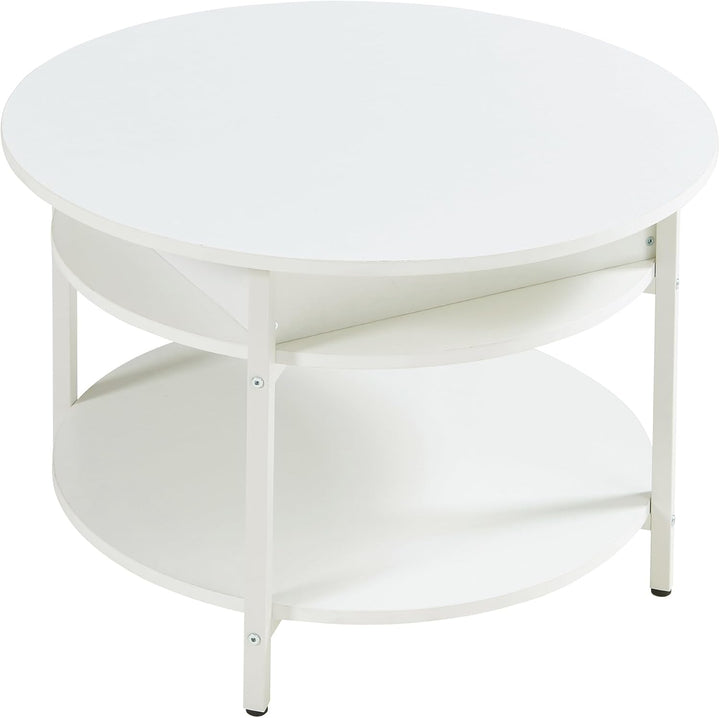 [en.casa] Couchtisch mit Hebeplatte rund Kandas Wohnzimmertisch mit Stauraum Ø70 x 49 cm Kleiner Tis