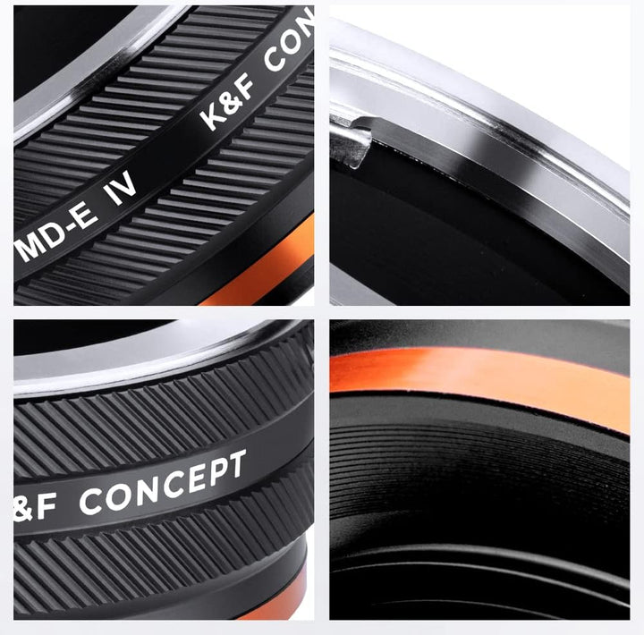 K&F Concept Objektivadapter MD-NEX IV Manueller Fokus Kompatibel mit Minolta Rokkor (SR/MD/MC) Objek