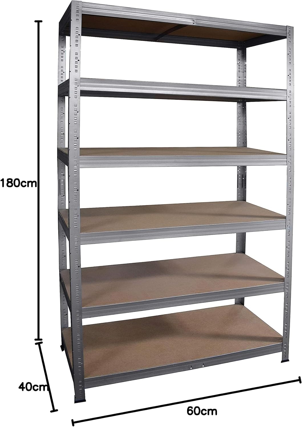 shelfplaza® 180x60x40cm Profi Schwerlastregal verzinkt/Metallregal mit 6 Böden à 166kg Tragkraft/Kel