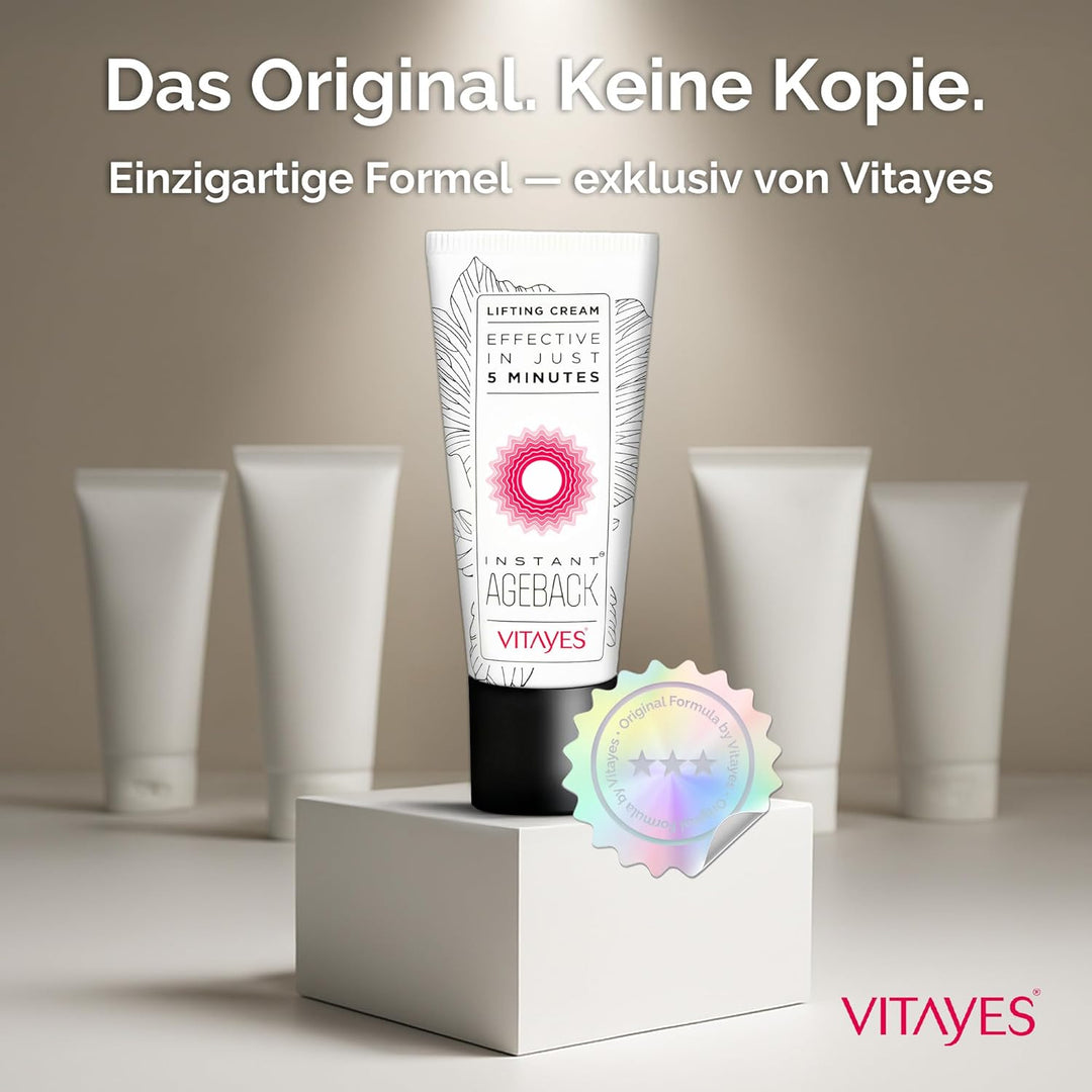 VITAYES Instant Ageback - Anti Aging Creme, Lifting Creme, Klinisch und dermatologisch getestet (15m