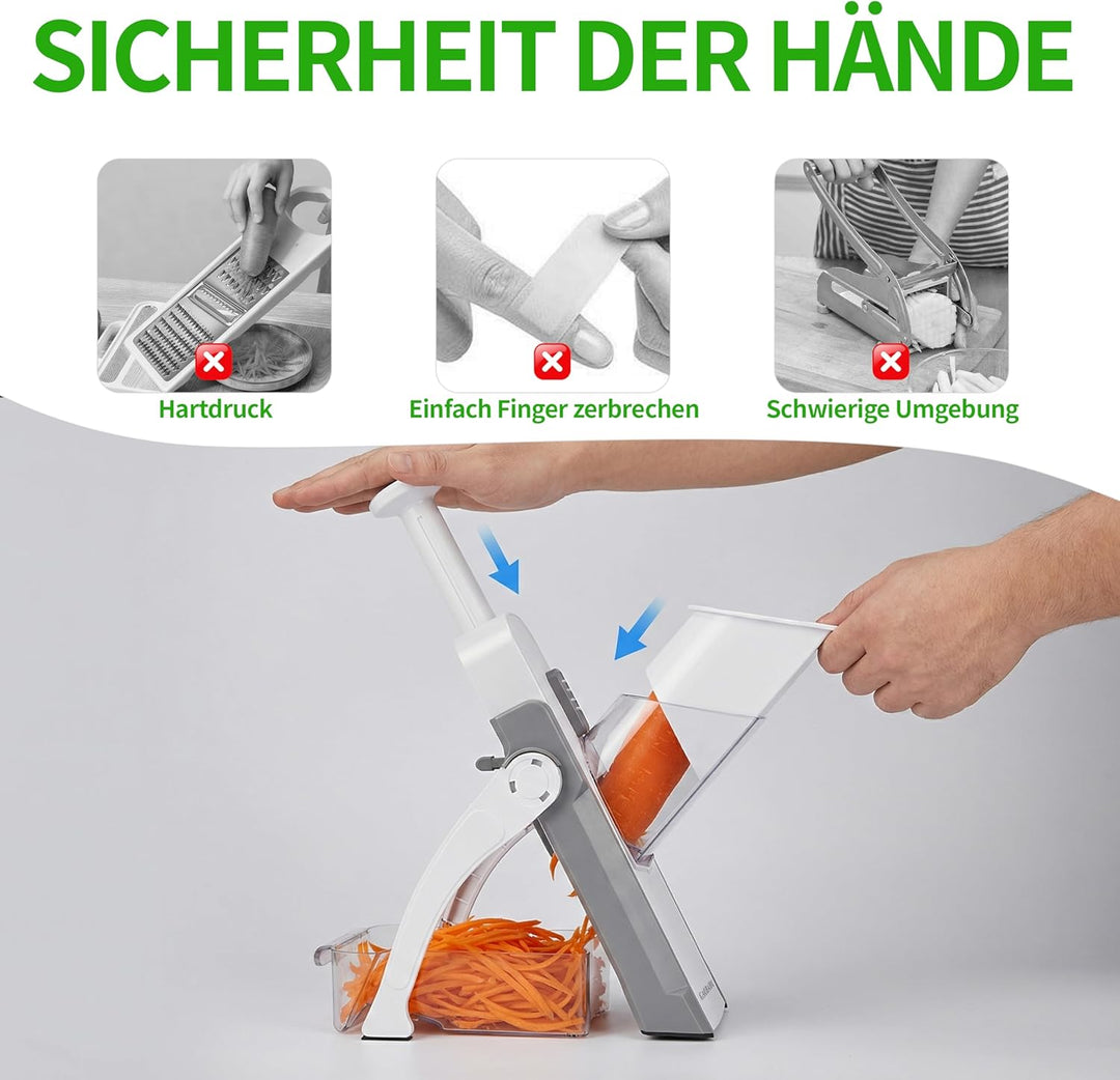 Mandoline Vegetable Slicer Pommesschneider Gurkenhobel，für die Küche, Zerkleinerer, Gemüseschneider