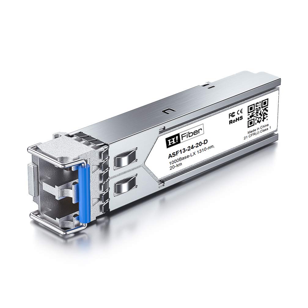 1.25Gb/s SFP LX Singlemode Transceiver, 20KM LC Modul Kompatibel für Cisco, Ubiquiti, Netgear, D-Lin