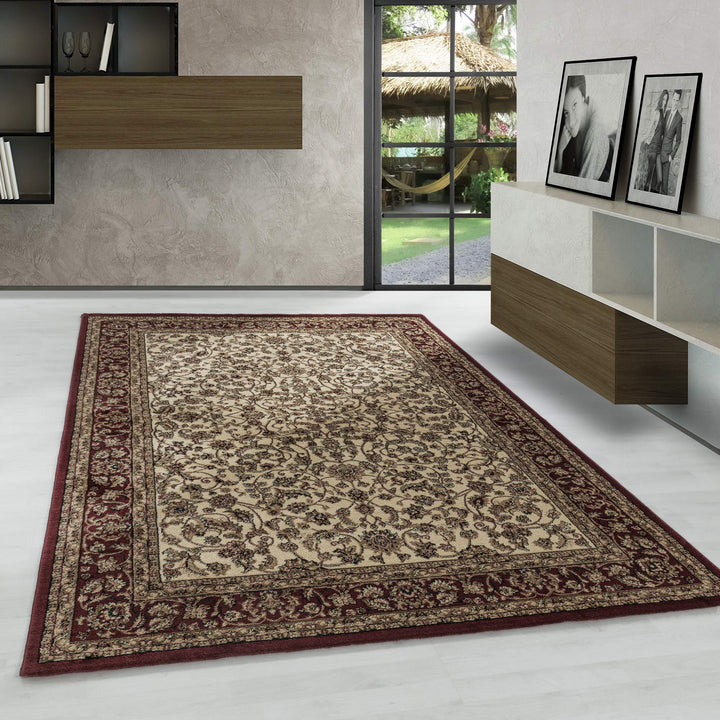 Carpetsale24 Orientteppich Rot 80x150 cm – Kurzflor Läufer im klassischen Vintage Stil für Flur, Sch
