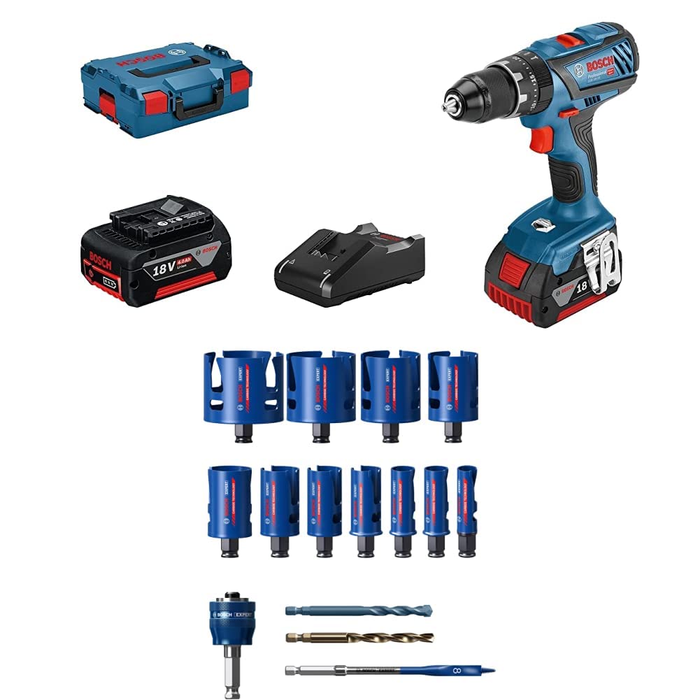 Bosch Professional Akku Schlagbohrschrauber GSB 18V-28 + 15 tlg. Expert Construction Material Lochsä