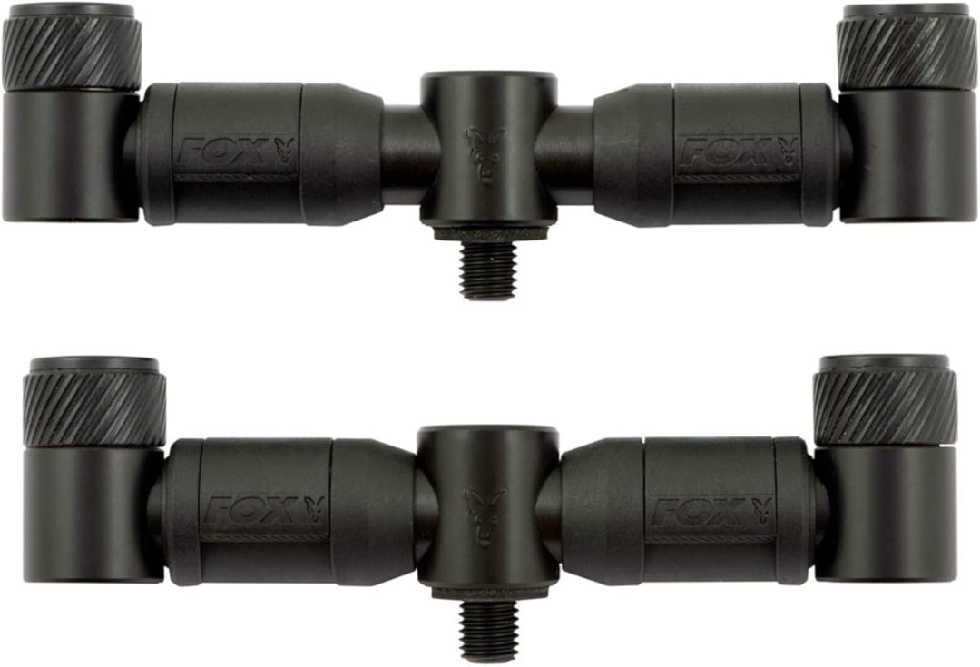 Fox Black Label 2-Rod QR Adjustable (15 & 18cm) - 2 Buzzer Bars zum Karpfenangeln, Rutenhalter für K