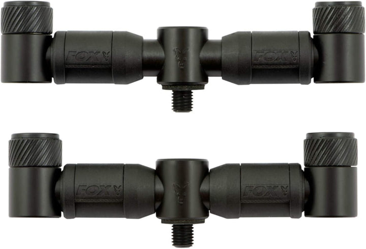 Fox Black Label 2-Rod QR Adjustable (15 & 18cm) - 2 Buzzer Bars zum Karpfenangeln, Rutenhalter für K