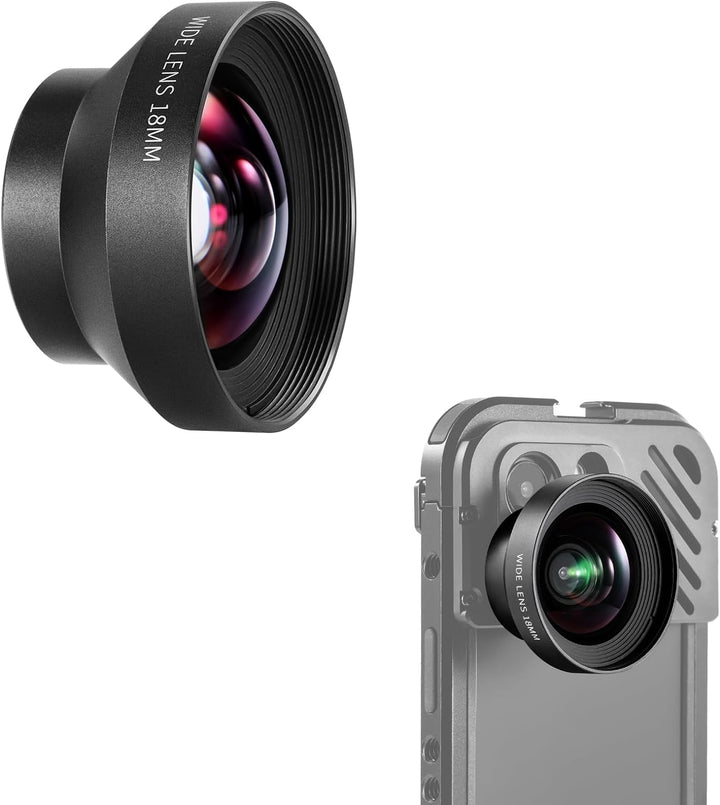 NEEWER 18mm HD 100° Weitwinkelobjektiv für 17mm Objektiv hintere Platine, 0,5X Vergrösserung, kompat