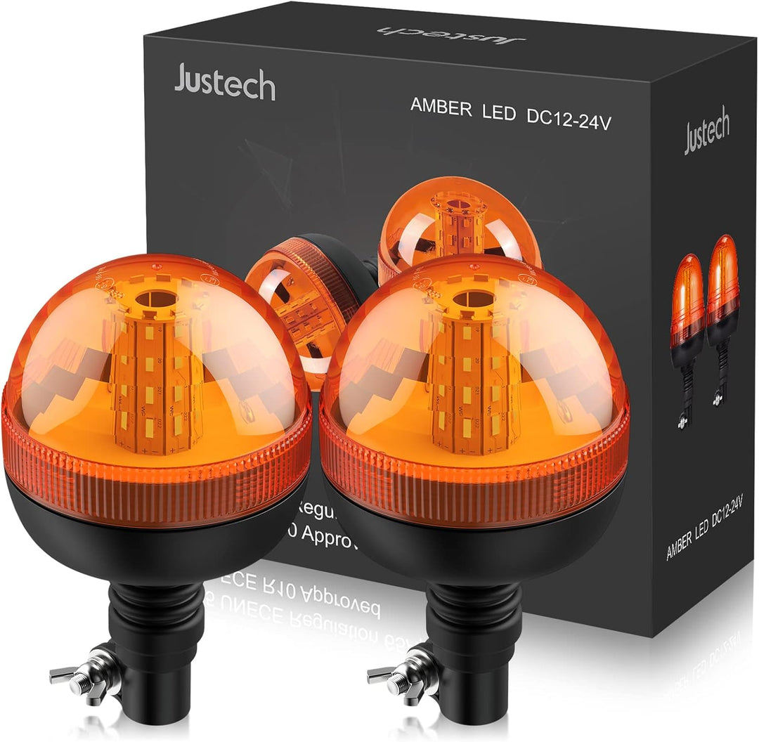 Justech 2X 40 SMD LED Rundumlicht Warnleuchten mit E-Mark WL01A Rundumleuchte Blitzleuchte 12/24V Am