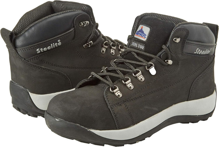 Portwest Steelite halbhoher Stiefel SB HRO, Grösse: 45, Farbe: Schwarz, FW31BKR45 45 EU Schwarz, 45