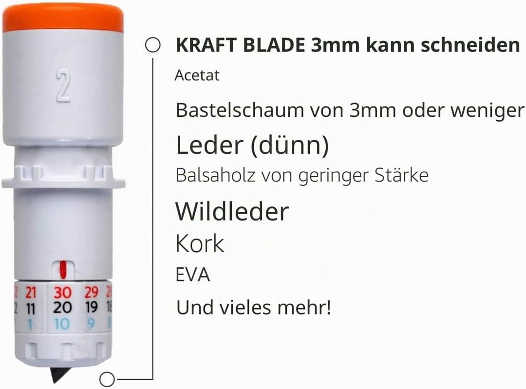 Silhouette 3 mm Kraft Klinge nur für Cameo 4 & SILH-BLADE-AUTO-2 Schneidemesser, Weiss, Standard Bun