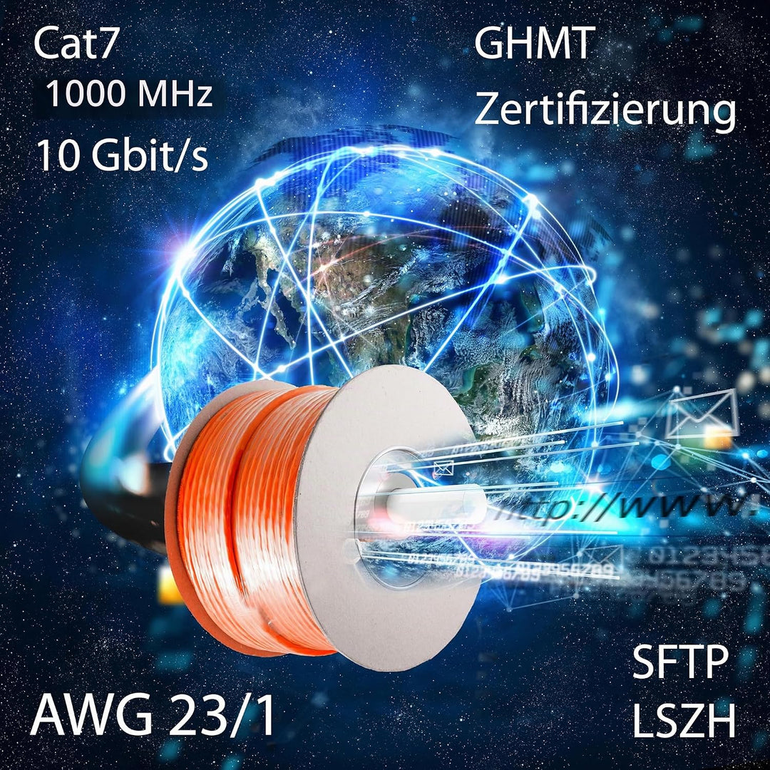 CAT 7 Verlegekabel GHMT Netzwerkkabel CAT.7 LAN Halogenfrei Installationskabel CAT7 Kabel Netzwerk V