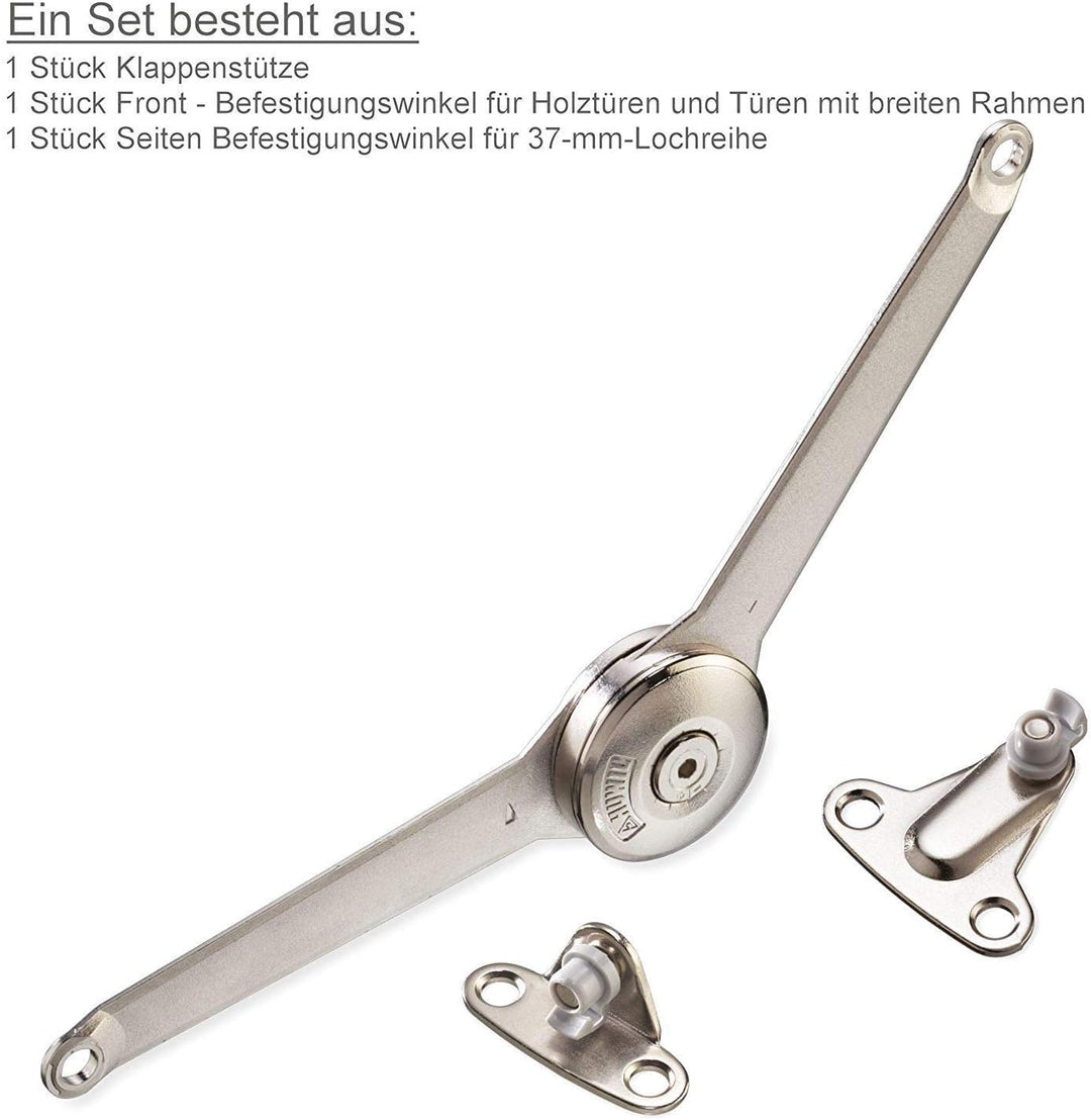 2 Stück SO-TECH® Duo Forte Klappenbeschlag einstellbar 75-110° für Klappenhöhe: 200-700 mm inkl. Mon