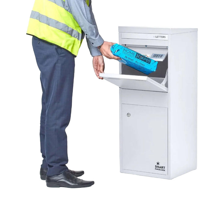 Smart Parcel Box Paketbox L - Briefkasten mit Paketfach wetterfest, weiss | Paketbriefkasten, Paketb