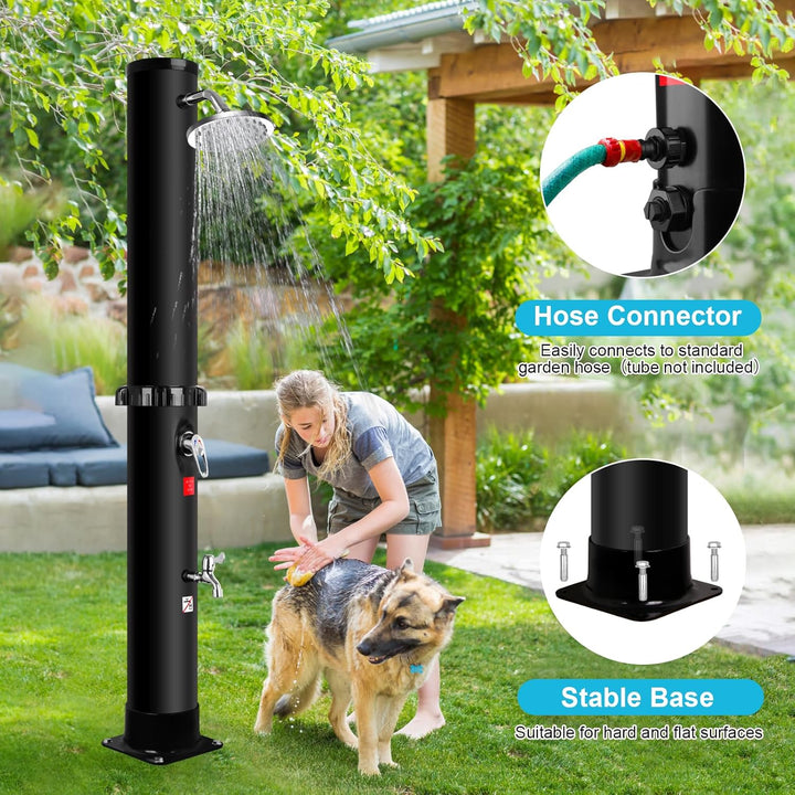 Solardusche 35 Liter Solardusche Garten Gartendusche Aussendusche mit Drehbarem Regenduschkopf und W