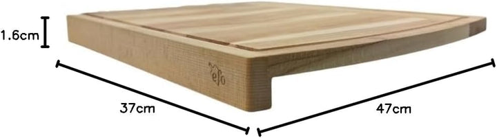 EFO Schneidebrett XL 47x37 cm | Schneidebrett mit Anschlagkante aus Buchenholz | Grosses Küchenbrett
