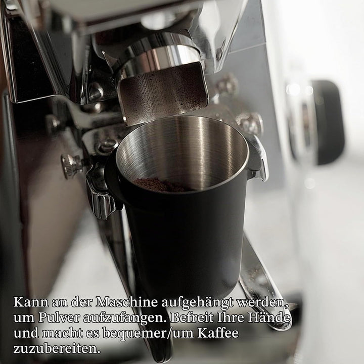 58mm Dosierbecher, Barista Zubehör Coffee Dosing Cup Edelstahl, Schwarz Siebträger Zubehör Kaffee Do