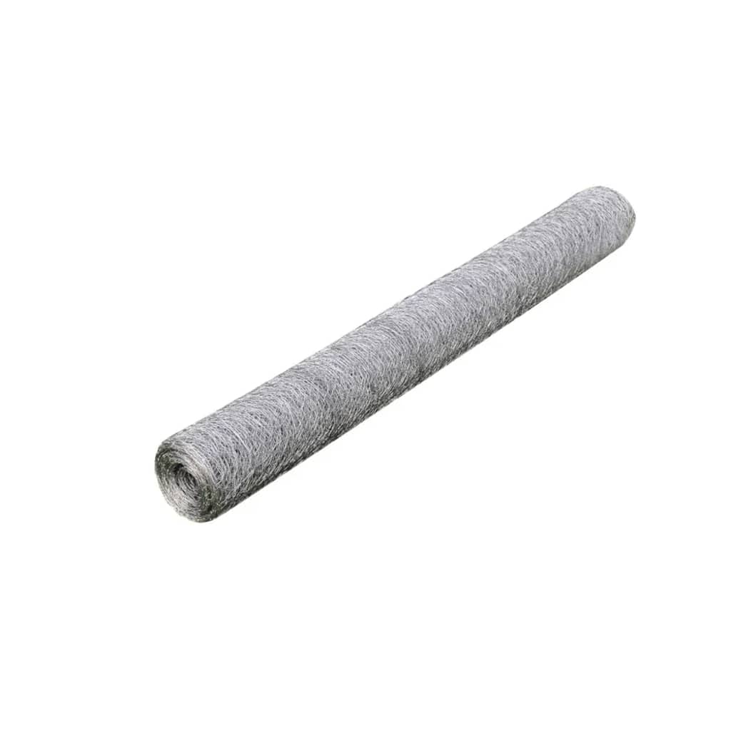 vidaXL Maschendraht Drahtgeflecht Drahtzaun Verzinkter Stahl 25×0,5 m Silbern 0.5 m Silber, 0.5 m Si