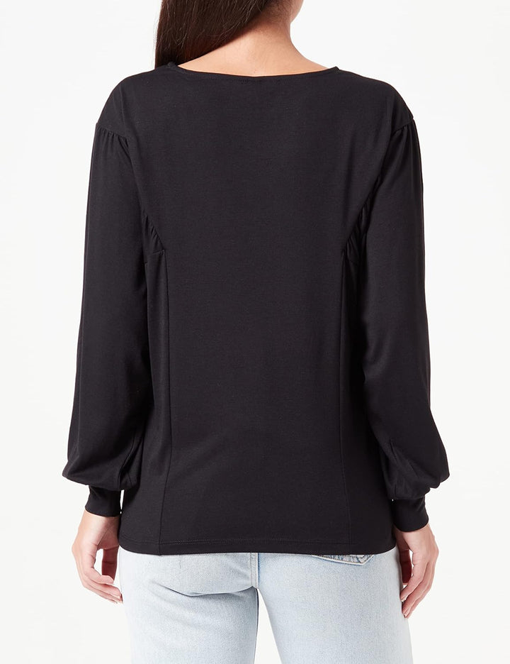 Damen Black Stylish Blouse Pullover Sweater S Schwarz, S Schwarz